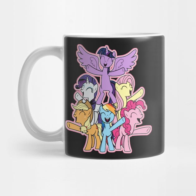 MLP Mane Six No Outline by Unicornarama